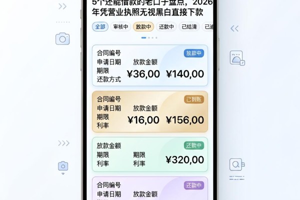 5个还能借款的老口子盘点，2026年凭营业执照无视黑白直接下款