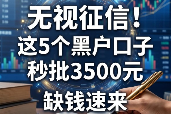 无视征信!这5个黑户口子秒批3500元,缺钱速来