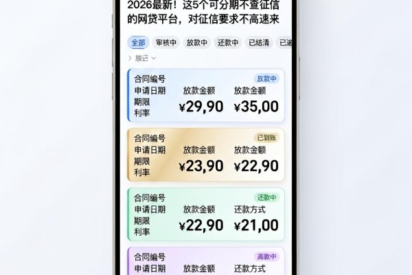2026最新！这5个可分期不查征信的网贷平台，对征信要求不高速来
