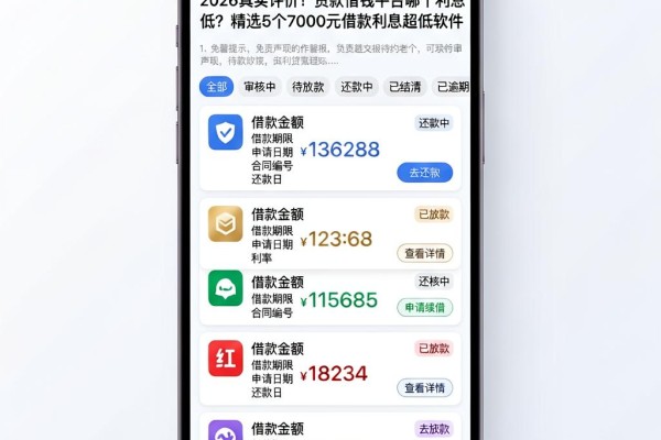 2026真实评价!贷款借钱平台哪个利息低?精选5个7000元借款利息超低软件