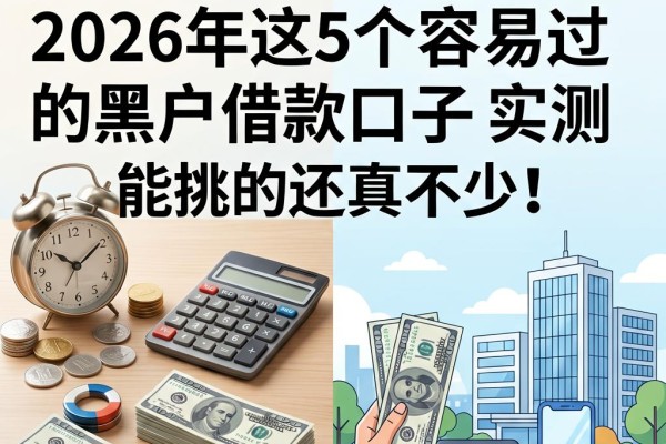 征信黑了也别慌!2026年这5个容易过的黑户借款口子实测,能挑的还真不少!