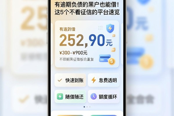 有逾期负债的黑户也能借!这5个不看征信的平台速览