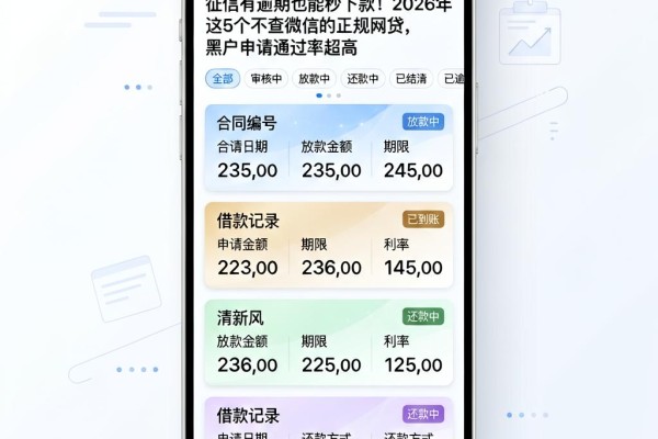征信有逾期也能秒下款!2026年这5个不查微信的正规网贷,黑户申请通过率超高
