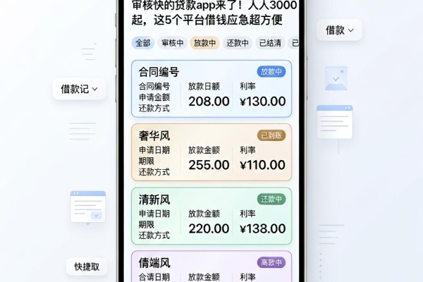 审核快的贷款app来了！人人3000起，这5个平台借钱应急超方便