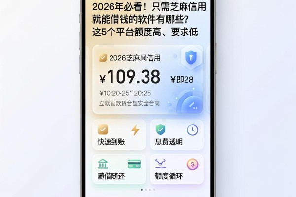 2026年必看!只需芝麻信用就能借钱的软件有哪些?这5个平台额度高、要求低