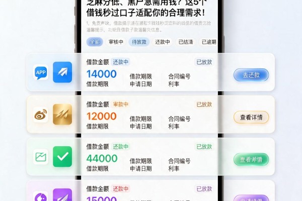 芝麻分低、黑户急需用钱?这5个借钱秒过口子适配你的合理需求!
