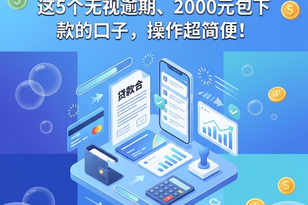 信用卡逾期能申请贷款么?这5个无视逾期、2000元包下款的口子,操作超简便!