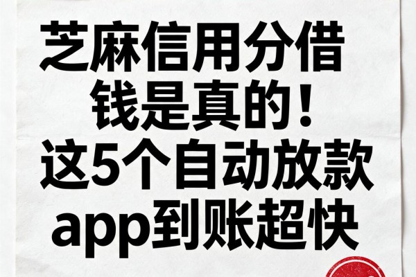 芝麻信用分借钱是真的！这5个自动放款App到账超快