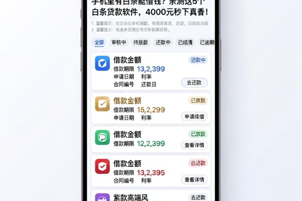 手机里有白条能借钱?亲测这5个白条贷款软件,4000元秒下真香!