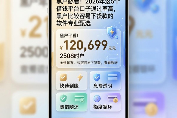 黑户必看!2026年这5个借钱平台口子通过率高,黑户比较容易下贷款的软件专业甄选
