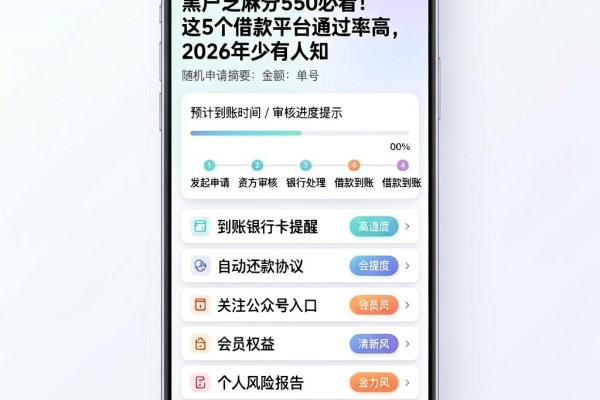 黑户芝麻分550必看!这5个借款平台通过率高,2026年少有人知