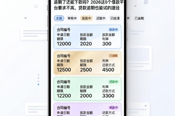 逾期了还能下款吗?2026这5个借款平台要求不高,贷款逾期也能试的捷径