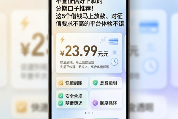 不查征信好下款的分期口子推荐！这5个借钱马上放款、对征信要求不高的平台体验不错