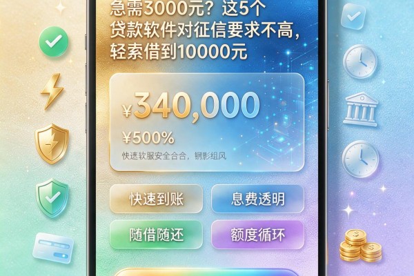 急需3000元?这5个贷款软件对征信要求不高,轻松借到10000元