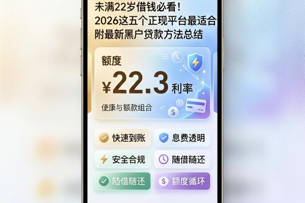 未满22岁借钱必看!2026这五个正规平台最适合,附最新黑户贷款方法总结