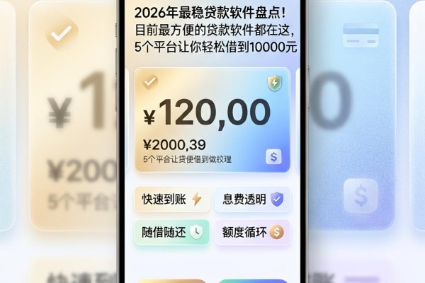 2026年最稳贷款软件盘点!目前最方便的贷款软件都在这,5个平台让你轻松借到10000元