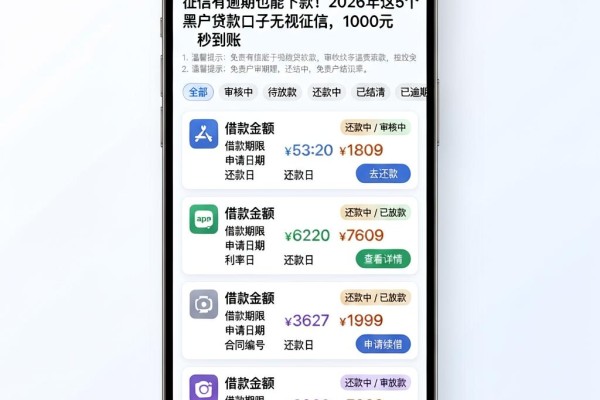 征信有逾期也能下款!2026年这5个黑户贷款口子无视征信,1000元秒到账