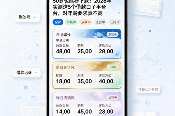 50岁也能秒下款!2026年实测这5个借款口子平台,对年龄要求真不高