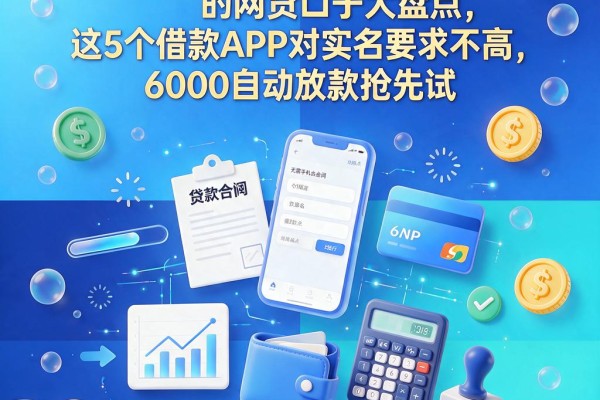 2026必看！无需手机实名的网贷口子大盘点，这5个借款APP对实名要求不高，6000自动放款抢先试