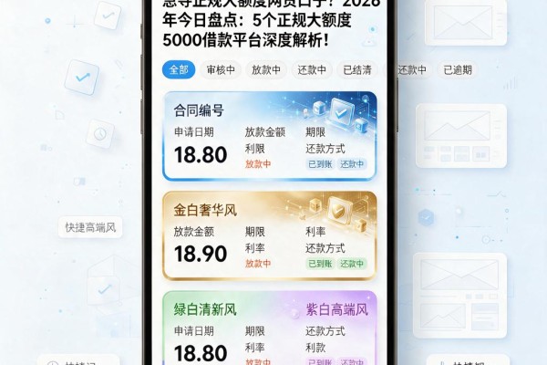 急寻正规大额度网贷口子？2026年今日盘点：5个正规大额度5000借款平台深度解析！