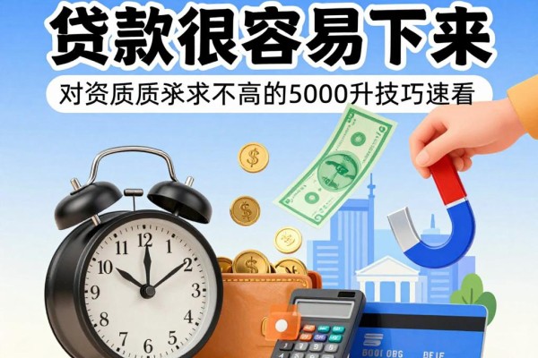 什么平台贷款很容易下来?2026实测这5个对资质要求不高的5000借款口子,额度提升技巧速看!