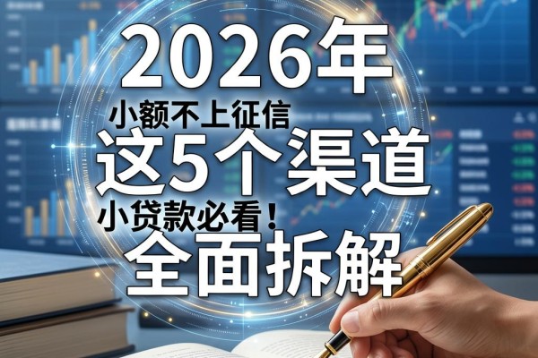 黑户小额不上征信贷款必看!2026年这5个渠道全面拆解