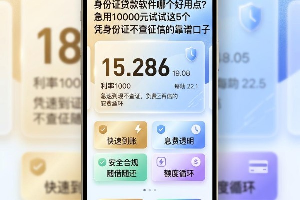 身份证贷款软件哪个好用点?急用10000元试试这5个凭身份证不查征信的靠谱口子