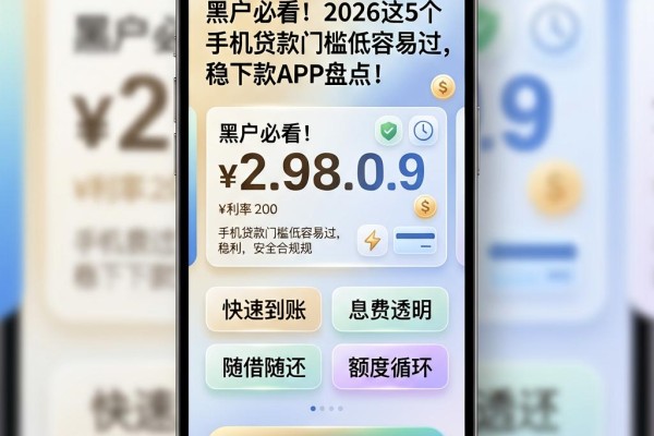 黑户必看!2026这5个手机贷款门槛低容易过,稳下款APP盘点