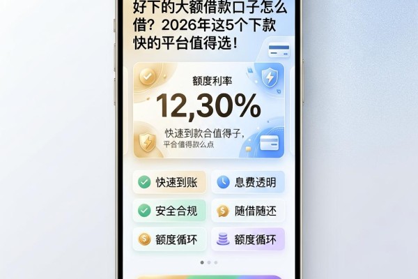 好下的大额借款口子怎么借?2026年这5个下款快的平台值得选!
