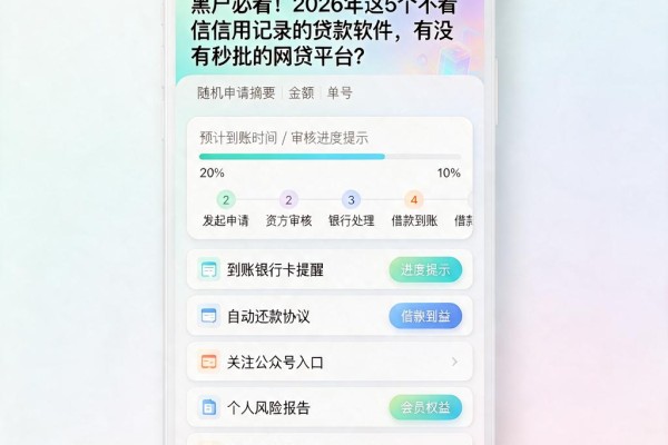 黑户必看!2026年这5个不看信用记录的贷款软件,有没有秒批的网贷平台?