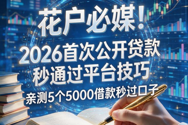 花户必看!2026首次公开贷款秒通过平台技巧,亲测5个5000借款秒过口子