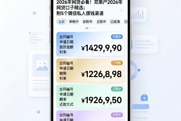 2026年网贷必看!双黑户2026年网贷口子精选,附5个微信私人借钱渠道