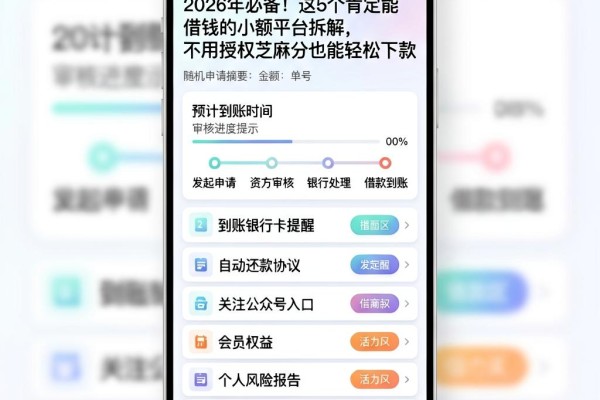 2026年必备！这5个肯定能借钱的小额平台拆解，不用授权芝麻分也能轻松下款