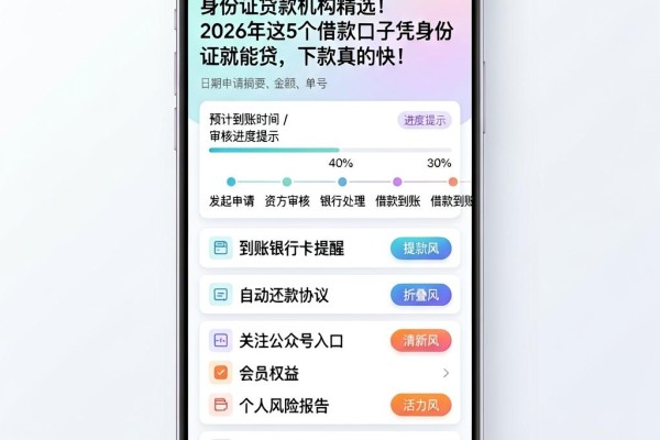 身份证贷款机构精选!2026年这5个借款口子凭身份证就能贷,下款真的快!