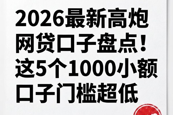 2026最新高炮网贷口子盘点！这5个1000小额口子门槛超低