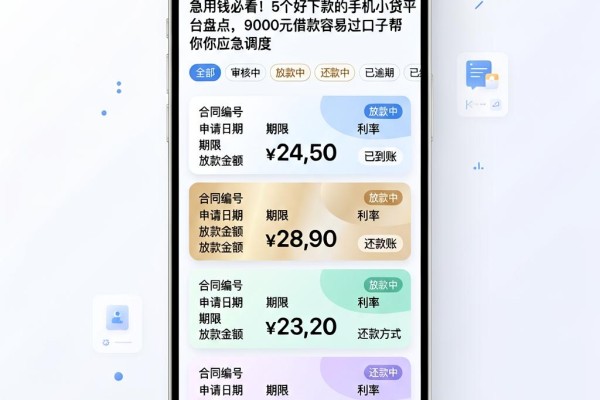急用钱必看！5个好下款的手机小贷平台盘点，9000元借款容易过口子帮你应急调度