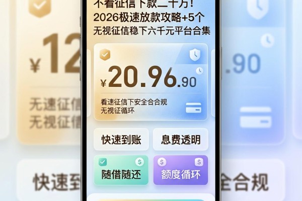 不看征信下款二十万!2026极速放款攻略+5个无视征信稳下六千元平台合集