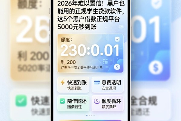 2026年难以置信!黑户也能用的正规学生贷款软件,这5个黑户借款正规平台5000元秒到账
