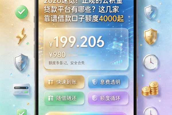 2026速览！正规的公积金贷款平台有哪些？这几家靠谱借款口子额度4000起