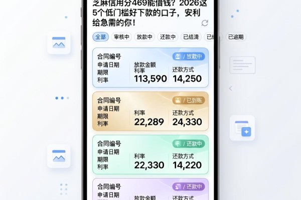 芝麻信用分469能借钱?2026这5个低门槛好下款的口子,安利给急需的你!