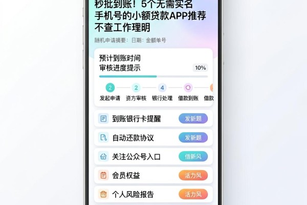 秒批到账！5个无需实名手机号的小额贷款APP推荐，不查工作证明