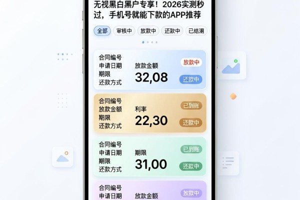 无视黑白黑户专享!2026实测秒过,手机号就能下款的APP推荐