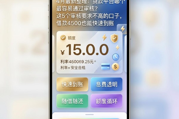 4月最新整理：贷款平台哪个最容易通过审核？这5个审核要求不高的口子，借款4500也能快速到账