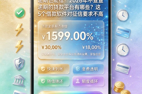 逾期也能借！2026年不查逾期的贷款平台有哪些？这5个借款软件对征信要求不高