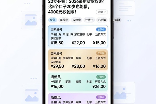 20岁必看!2026最新贷款攻略:这5个口子20岁也能借,4000元秒到账!