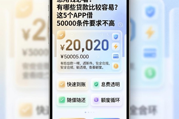 急用钱必看!有哪些贷款比较容易?这5个APP借50000条件要求不高
