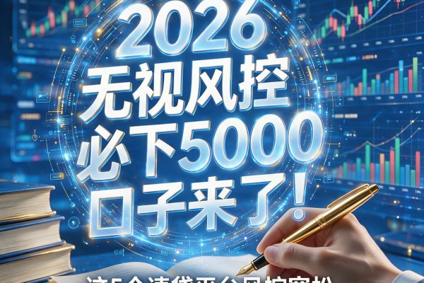 2026无视风控必下5000的口子来了!这5个速贷平台风控宽松,借款秒到账