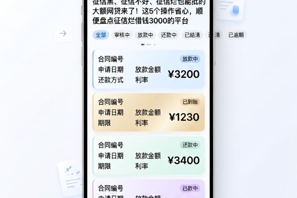 征信黑、征信不好、征信烂也能批的大额网贷来了!这5个操作省心,顺便盘点征信烂借钱3000的平台