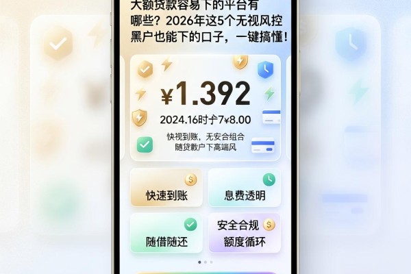 大额贷款容易下的平台有哪些？2026年这5个无视风控黑户也能下的口子，一键搞懂！