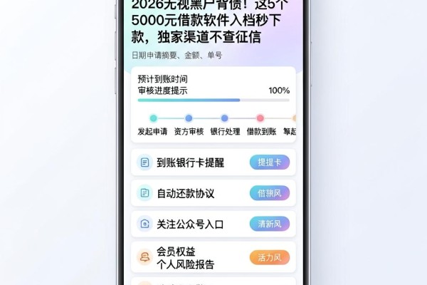 2026无视黑户背债!这5个5000元借款软件入档秒下款,独家渠道不查征信